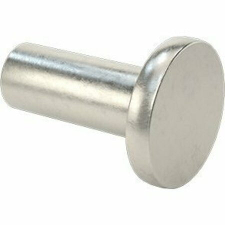 BSC PREFERRED 18-8 Stainless Steel Flat Head Solid Rivets 1/4 Diameter for 0.5 Maximum Material Thickness, 25PK 97386A345